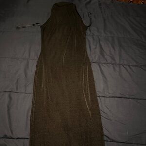 Black Sheer Mesh Midi Dress